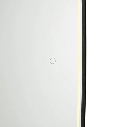 QAZQA Moderne badkamerspiegel zwart incl. LED en touch dimmer - Geraldien