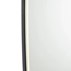 QAZQA Moderne badkamerspiegel zwart incl. LED en touch dimmer - Geraldien