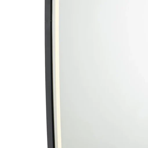 QAZQA Moderne badkamerspiegel zwart incl. LED en touch dimmer - Geraldien