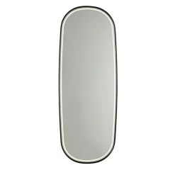 QAZQA Moderne badkamerspiegel zwart incl. LED en touch dimmer - Geraldien