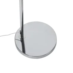 QAZQA Moderne booglamp chroom met witte kap - Arc Basic