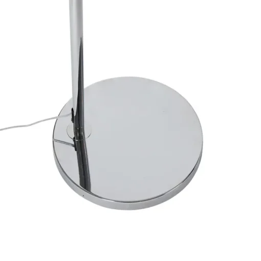 QAZQA Moderne booglamp chroom met witte kap - Arc Basic