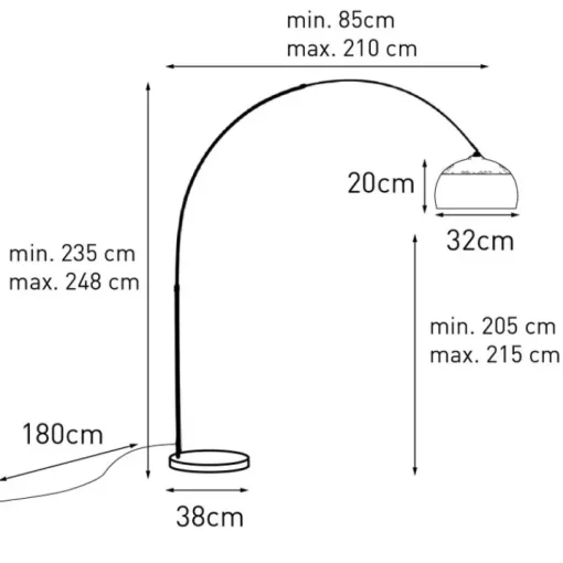 QAZQA Moderne booglamp zwart - XXL