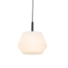 QAZQA Moderne buiten hanglamp zwart met witte kap 32.9 cm IP44 - Robbert