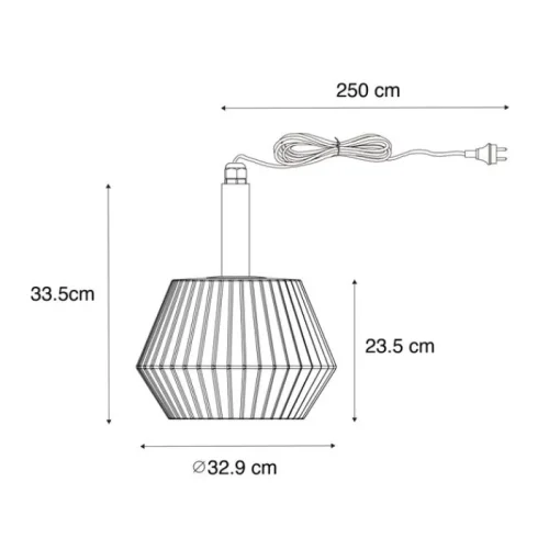 QAZQA Moderne buiten hanglamp zwart met witte kap 32.9 cm IP44 - Robbert