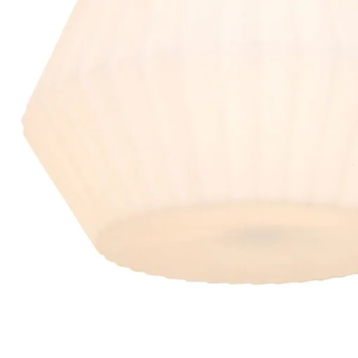 QAZQA Moderne buiten hanglamp zwart met witte kap 32.9 cm IP44 - Robbert