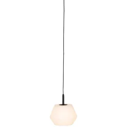 QAZQA Moderne buiten hanglamp zwart met witte kap 32.9 cm IP44 - Robbert