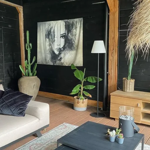 QAZQA Moderne buiten vloerlamp zwart - Virginia