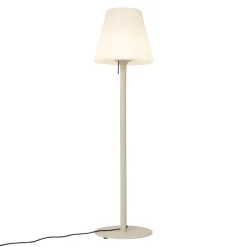 QAZQA Moderne buiten vloerlamp beige met witte kap IP44 - Big Virginia