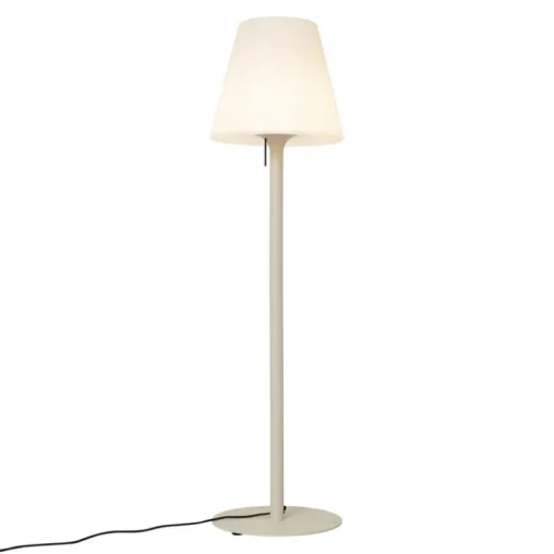 QAZQA Moderne buiten vloerlamp beige met witte kap IP44 - Big Virginia