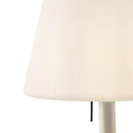 QAZQA Moderne buiten vloerlamp beige met witte kap IP44 - Big Virginia