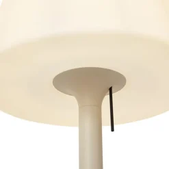QAZQA Moderne buiten vloerlamp beige met witte kap IP44 - Big Virginia