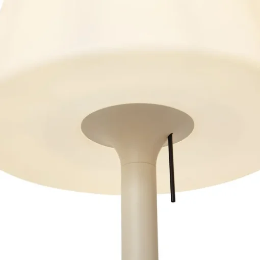 QAZQA Moderne buiten vloerlamp beige met witte kap IP44 - Big Virginia