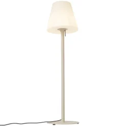 QAZQA Moderne buiten vloerlamp beige met witte kap IP44 - Big Virginia