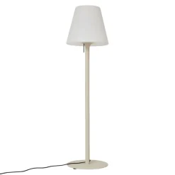 QAZQA Moderne buiten vloerlamp beige met witte kap IP44 - Big Virginia
