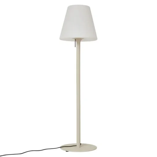 QAZQA Moderne buiten vloerlamp beige met witte kap IP44 - Big Virginia