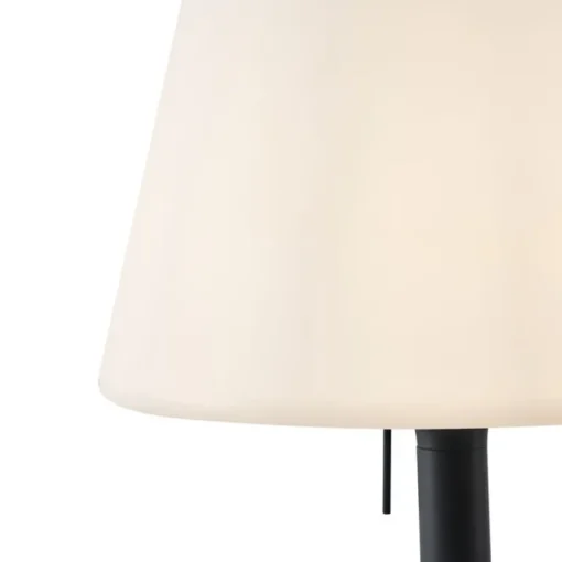 QAZQA Moderne buiten vloerlamp zwart met witte kap IP44 - Big Virginia