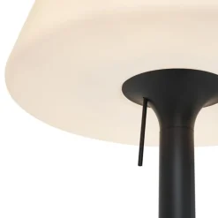QAZQA Moderne buiten vloerlamp zwart met witte kap IP44 - Big Virginia