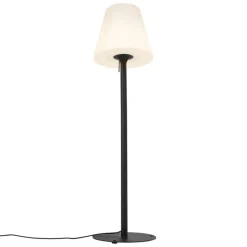 QAZQA Moderne buiten vloerlamp zwart met witte kap IP44 - Big Virginia