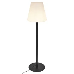 QAZQA Moderne buiten vloerlamp zwart met witte kap IP44 - Big Virginia