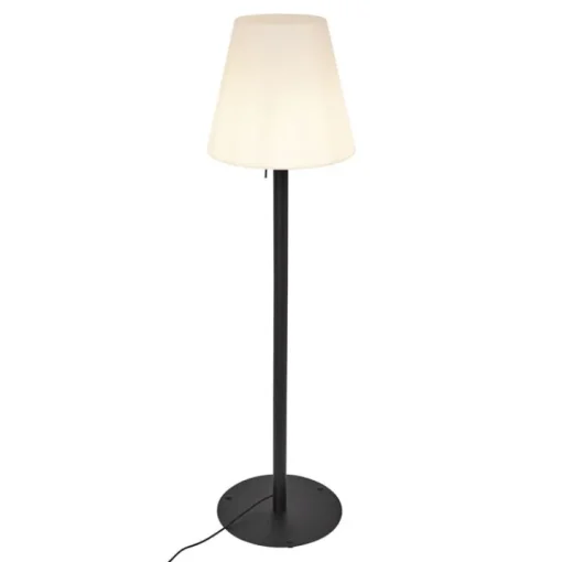 QAZQA Moderne buiten vloerlamp zwart met witte kap IP44 - Big Virginia