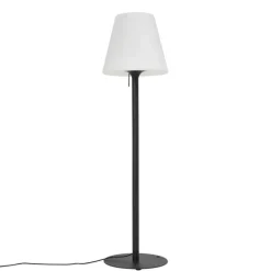 QAZQA Moderne buiten vloerlamp zwart met witte kap IP44 - Big Virginia