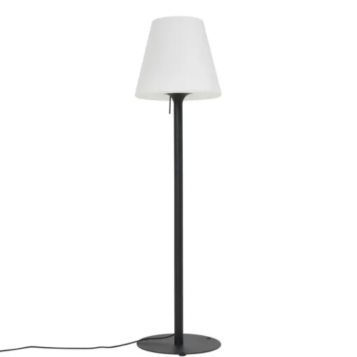 QAZQA Moderne buiten vloerlamp zwart met witte kap IP44 - Big Virginia