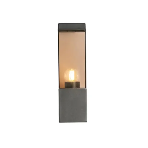 QAZQA Moderne buiten wandlamp donkergrijs met smoke - Malios