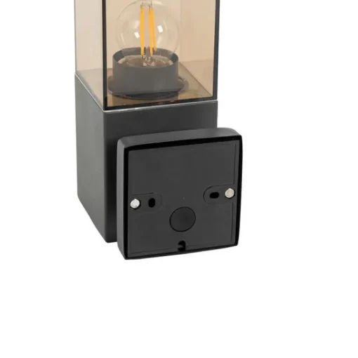 QAZQA Moderne buiten wandlamp donkergrijs met smoke - Malios
