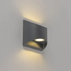 QAZQA Moderne buiten wandlamp donkergrijs incl. LED 2-lichts IP54 - Mal