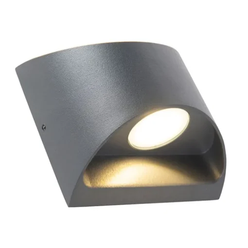 QAZQA Moderne buiten wandlamp donkergrijs incl. LED 2-lichts IP54 - Mal
