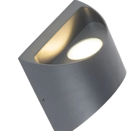 QAZQA Moderne buiten wandlamp donkergrijs incl. LED 2-lichts IP54 - Mal