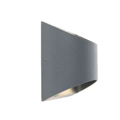 QAZQA Moderne buiten wandlamp donkergrijs incl. LED 2-lichts IP54 - Mal