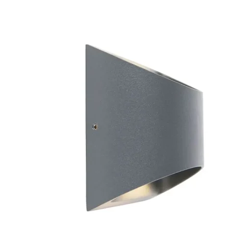 QAZQA Moderne buiten wandlamp donkergrijs incl. LED 2-lichts IP54 - Mal