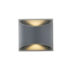 QAZQA Moderne buiten wandlamp donkergrijs incl. LED 2-lichts IP54 - Mal