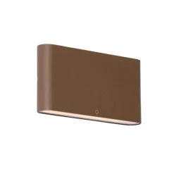 QAZQA Moderne buiten wandlamp roestbruin 17,5 cm incl. LED IP65 - Batt
