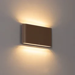 QAZQA Moderne buiten wandlamp roestbruin 17,5 cm incl. LED IP65 - Batt