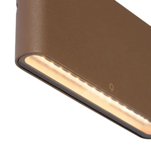 QAZQA Moderne buiten wandlamp roestbruin 17,5 cm incl. LED IP65 - Batt