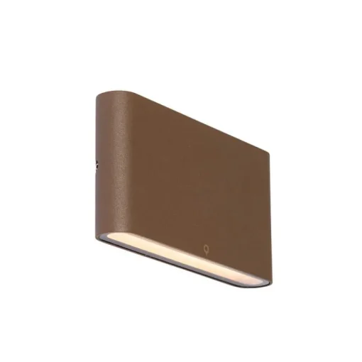 QAZQA Moderne buiten wandlamp roestbruin 17,5 cm incl. LED IP65 - Batt