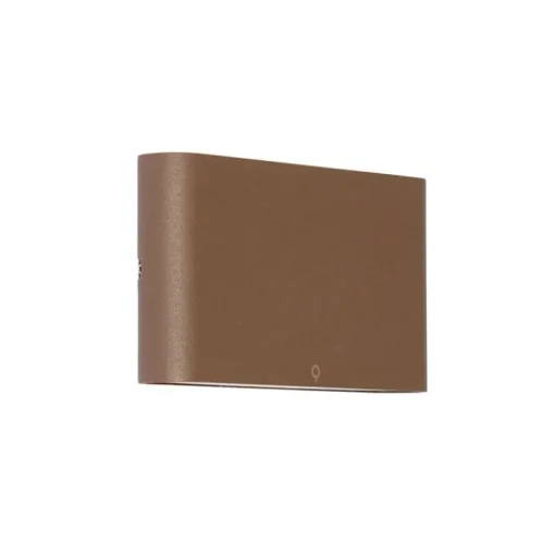 QAZQA Moderne buiten wandlamp roestbruin 17,5 cm incl. LED IP65 - Batt
