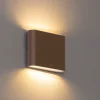 QAZQA Moderne buiten wandlamp roestbruin 11,5 cm incl. LED IP65 - Batt