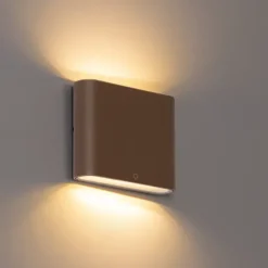 QAZQA Moderne buiten wandlamp roestbruin 11,5 cm incl. LED IP65 - Batt