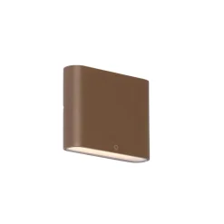 QAZQA Moderne buiten wandlamp roestbruin 11,5 cm incl. LED IP65 - Batt