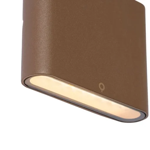 QAZQA Moderne buiten wandlamp roestbruin 11,5 cm incl. LED IP65 - Batt