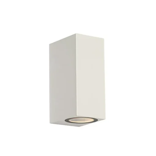 QAZQA Moderne buiten wandlamp wit kunststof 2-lichts - Baleno