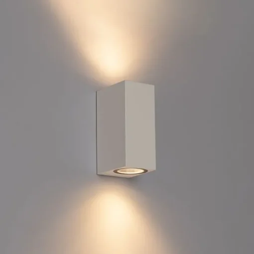 QAZQA Moderne buiten wandlamp wit kunststof 2-lichts - Baleno