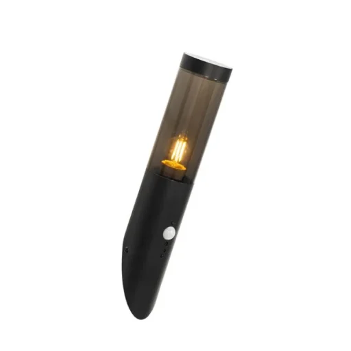 QAZQA Moderne buiten wandlamp zwart met bewegingssensor IP44 - Rox