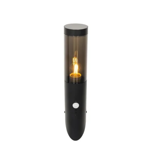 QAZQA Moderne buiten wandlamp zwart met bewegingssensor IP44 - Rox