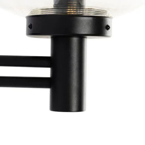 QAZQA Moderne buiten wandlamp zwart met glas - Elly