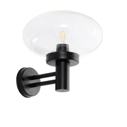 QAZQA Moderne buiten wandlamp zwart met glas - Elly